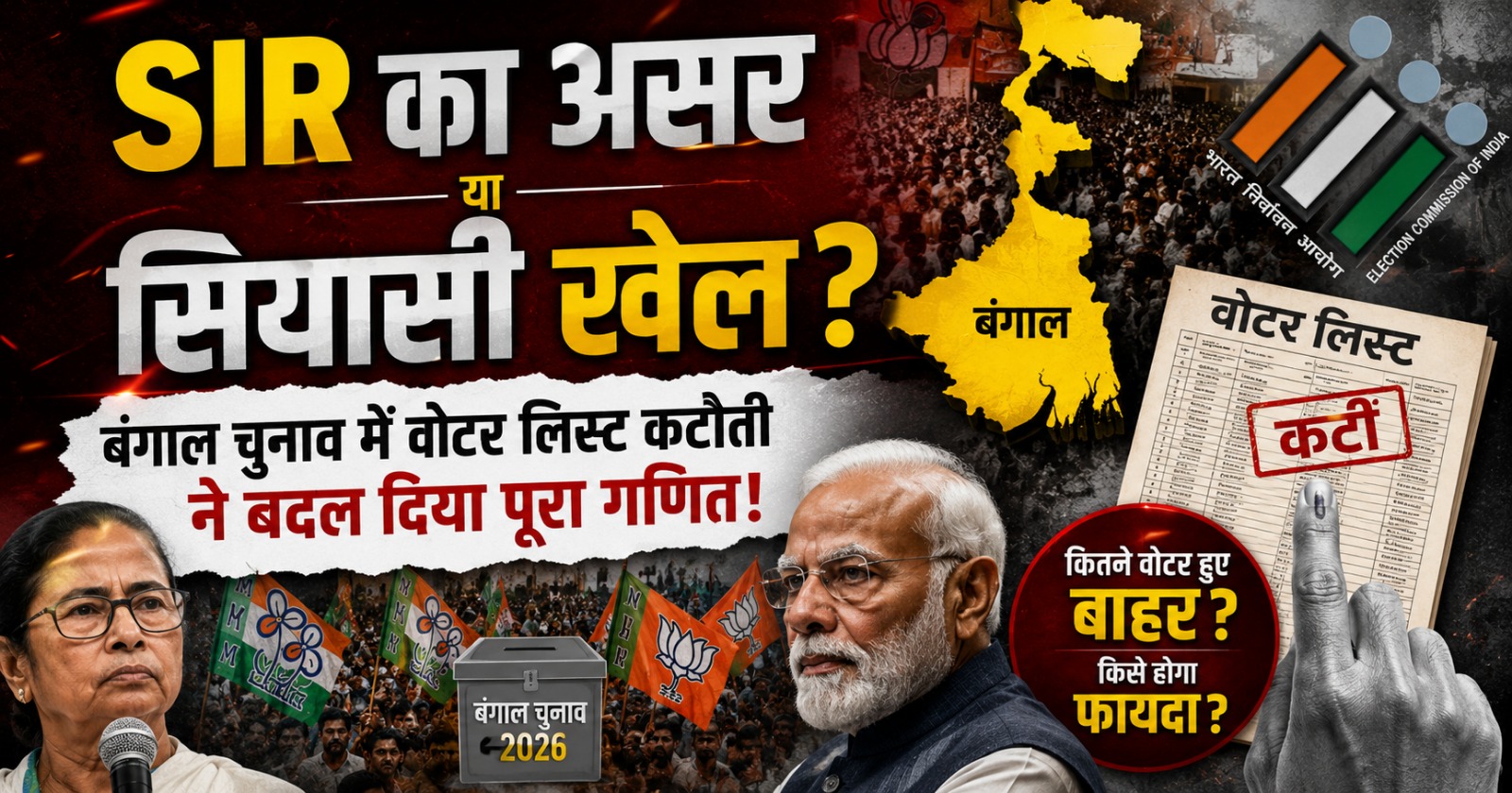 SIR का असर या सियासी खेल? बंगाल चुनाव में वोटर लिस्ट कटौती ने बदल दिया पूरा गणित!