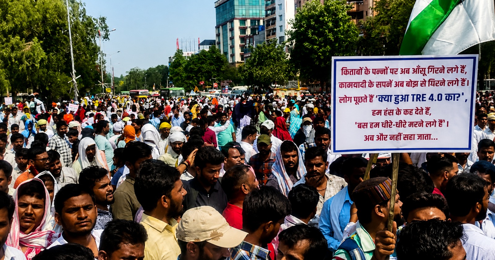 एक दिन पहले सरकार का विस्तार, दूसरे दिन छात्रों पर लाठीचार्ज; TRE-4 भर्ती की मांग पर पटना में पुलिस ने भांजी लाठियां