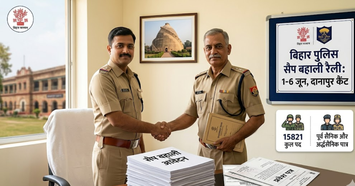 Bihar Police Recruitment 2026: बिहार पुलिस में 15,821 पदों पर भर्ती का ऐलान, पूर्व सैनिकों और अर्द्धसैनिक जवानों को मिलेगा मौका