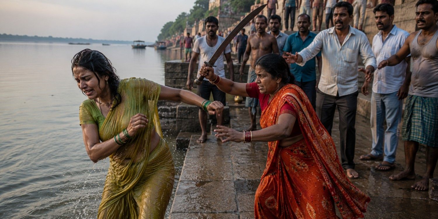 गंगा घाट पर नहाने गई महिला को बताया डायन, फिर तलवार से किया हमला; पुरानी दुश्मनी में खूनी वारदात से मचा हड़कंप